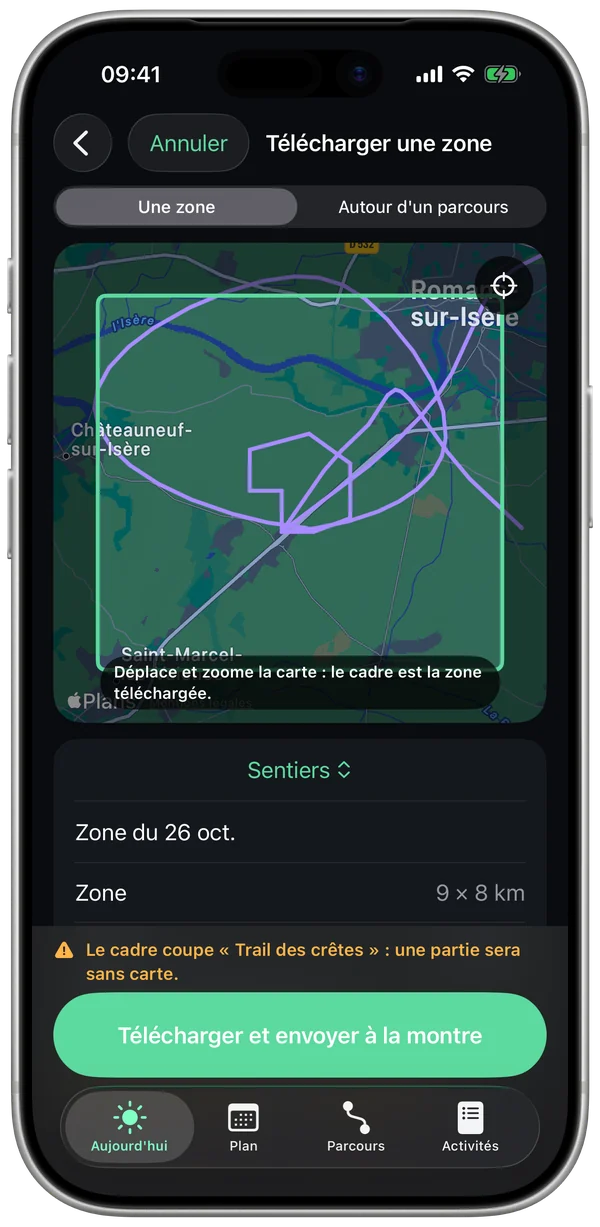 Télécharger une zone de carte